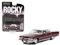 1973 Cadillac Sedan DeVille Burgundy with White Top "Rocky" (1976) Movie "Hollywood Series" Release 35 1/64 Diecast Model Car by Greenlight