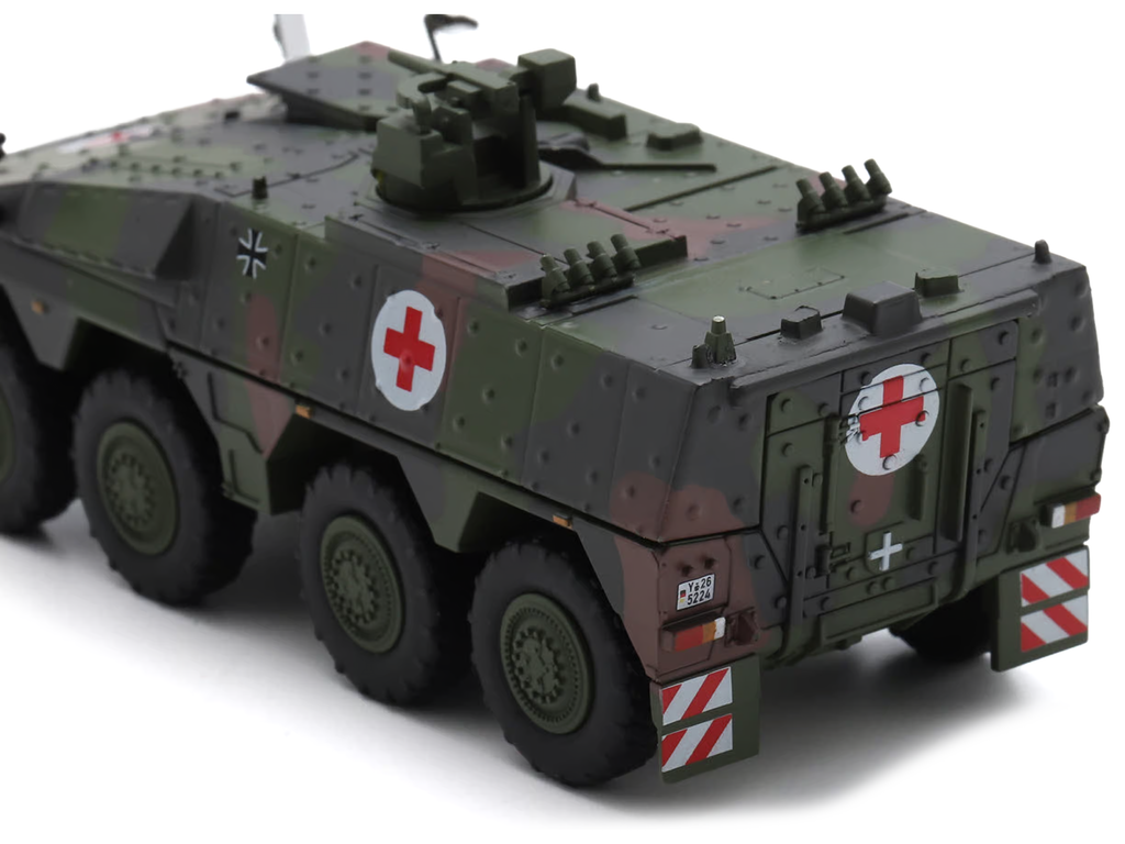 Tpz. Tank Boxer "Medic Unit - German Army" Green Camouflage 1/87 (HO) Scale Diecast Model Car by Schuco - image 4