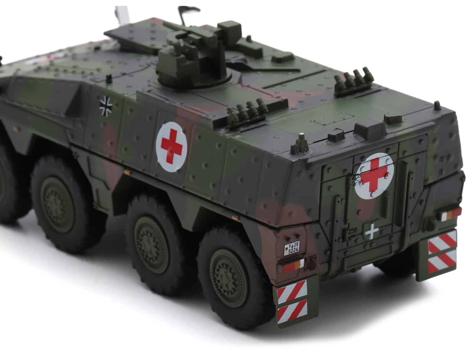 Tpz. Tank Boxer "Medic Unit - German Army" Green Camouflage 1/87 (HO) Scale Diecast Model Car by Schuco - image 4