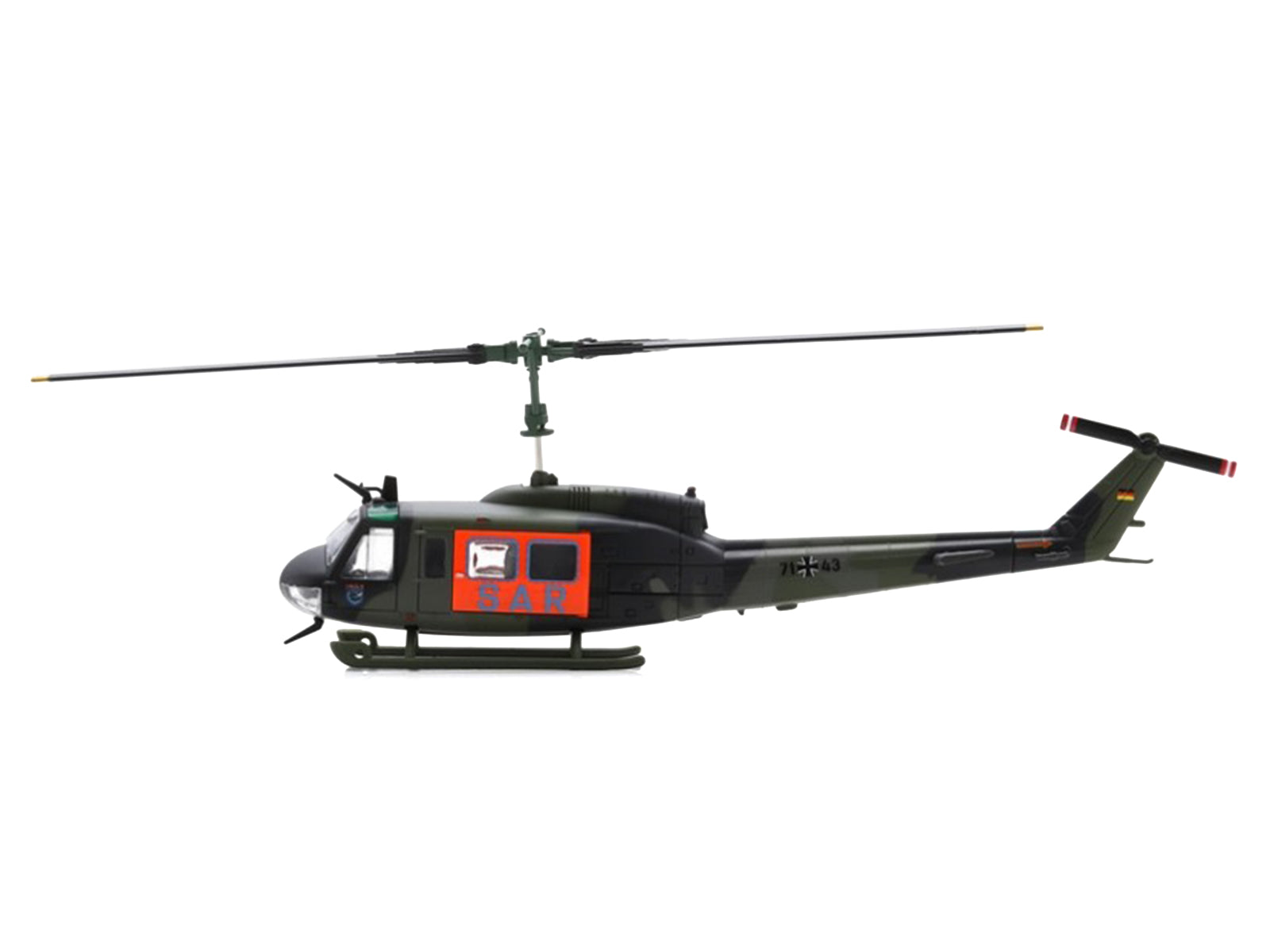 Bell UH 1D Helicopter "SAR - German Army" Green Camouflage 1/87 (HO) Scale Diecast Model Car by Schuco - image 2