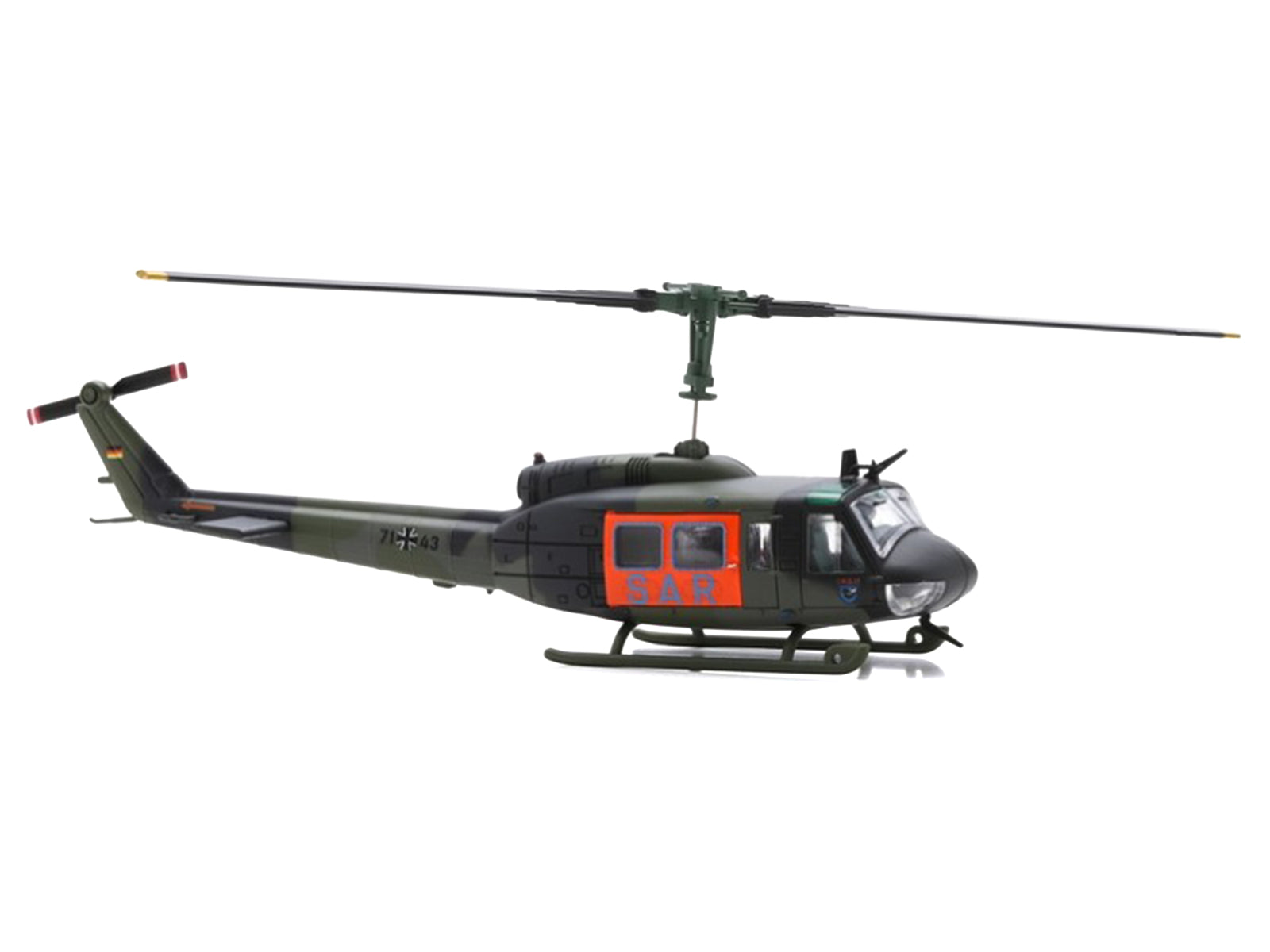 Bell UH 1D Helicopter "SAR - German Army" Green Camouflage 1/87 (HO) Scale Diecast Model Car by Schuco - image 4