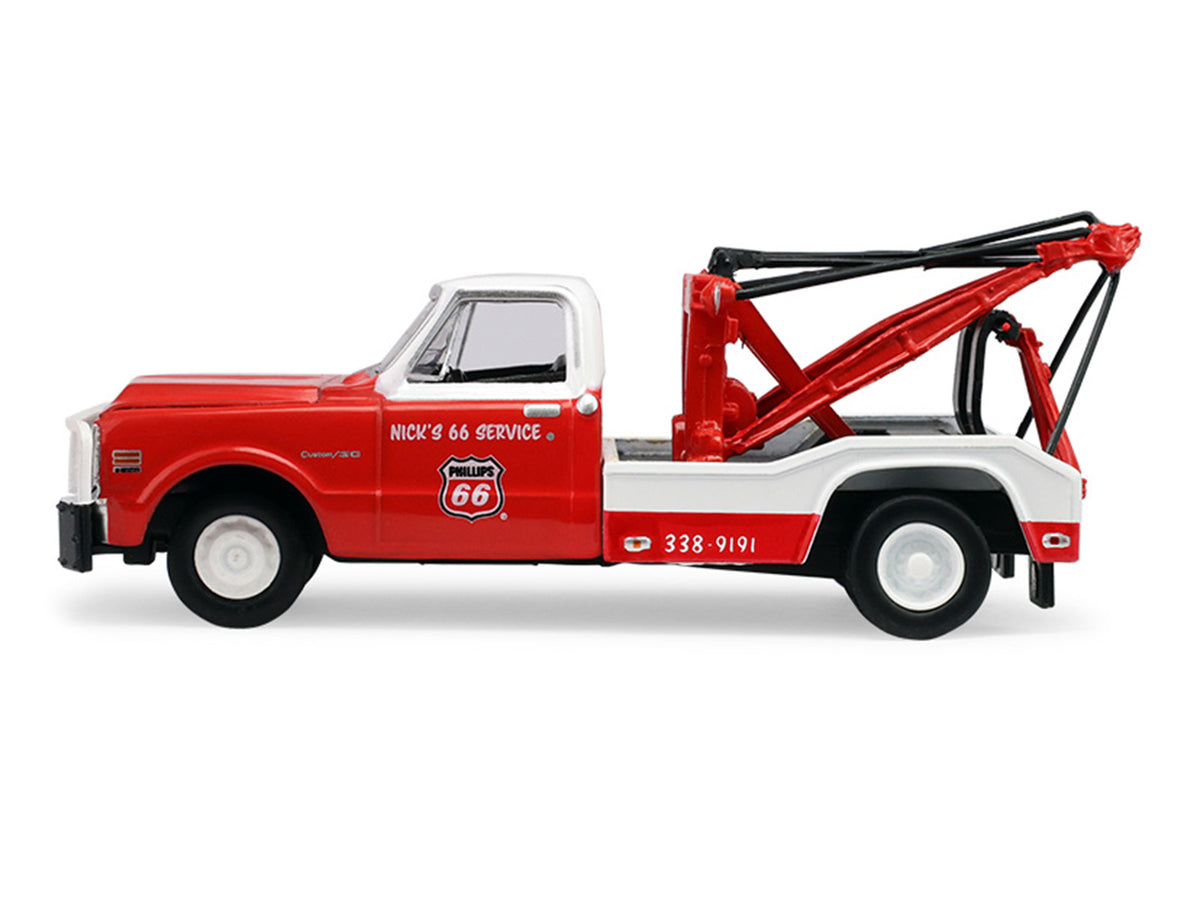 1971 Chevrolet C-30 Dually Wrecker Tow Truck "Phillips 66" Red with White Top "Dually Drivers" Series 17 1/64 Diecast Model Car by Greenlight - image 2