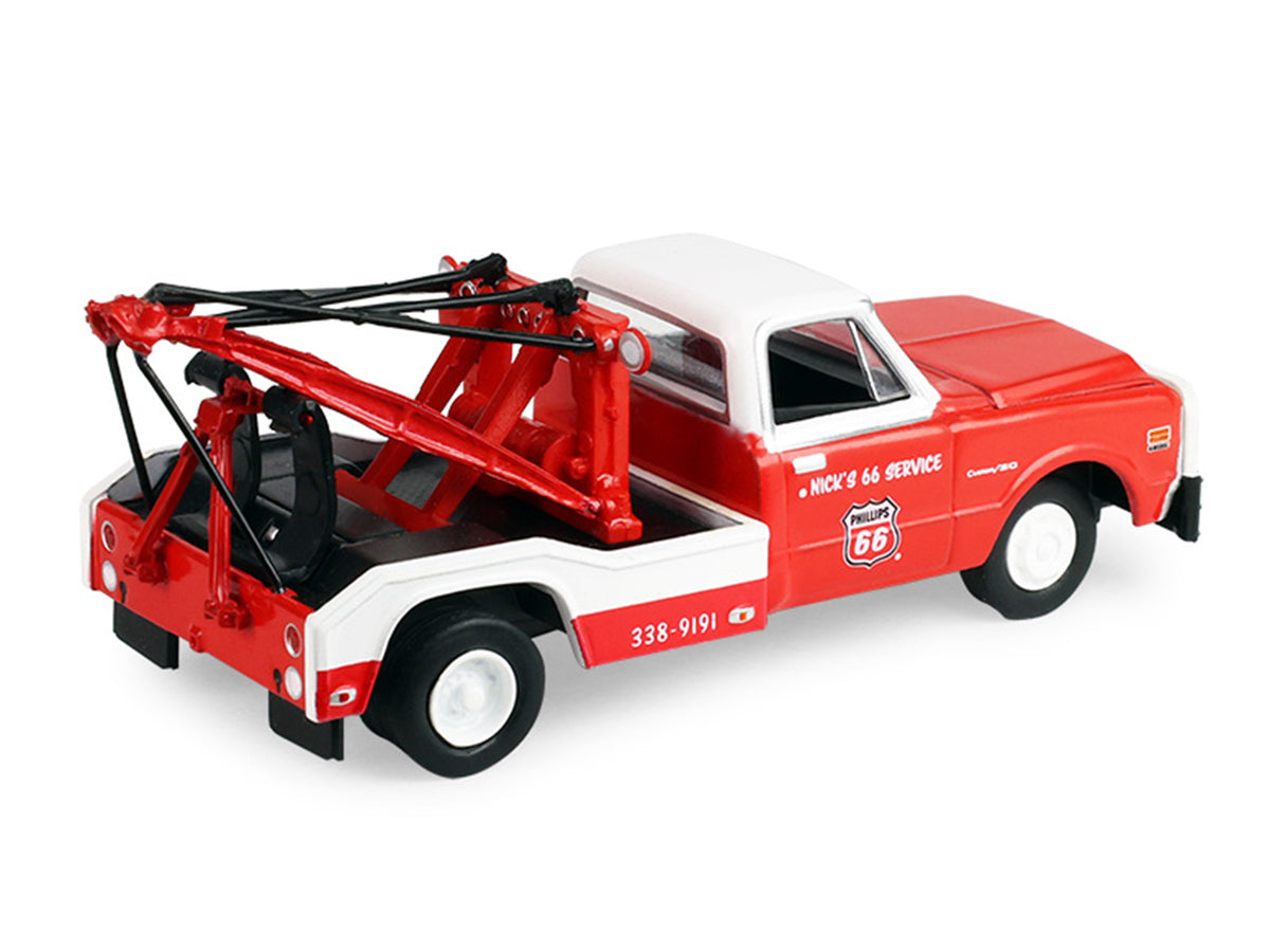 1971 Chevrolet C-30 Dually Wrecker Tow Truck "Phillips 66" Red with White Top "Dually Drivers" Series 17 1/64 Diecast Model Car by Greenlight - image 3