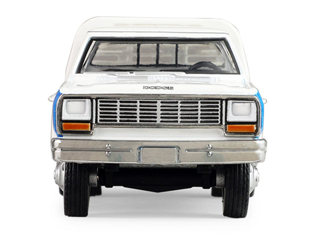 1981 Dodge Ram W350 Power Ram Dually Flatbed Truck "Goodyear" White with Blue Sides "Dually Drivers" Series 17 1/64 Diecast Model Car by Greenlight - image 4