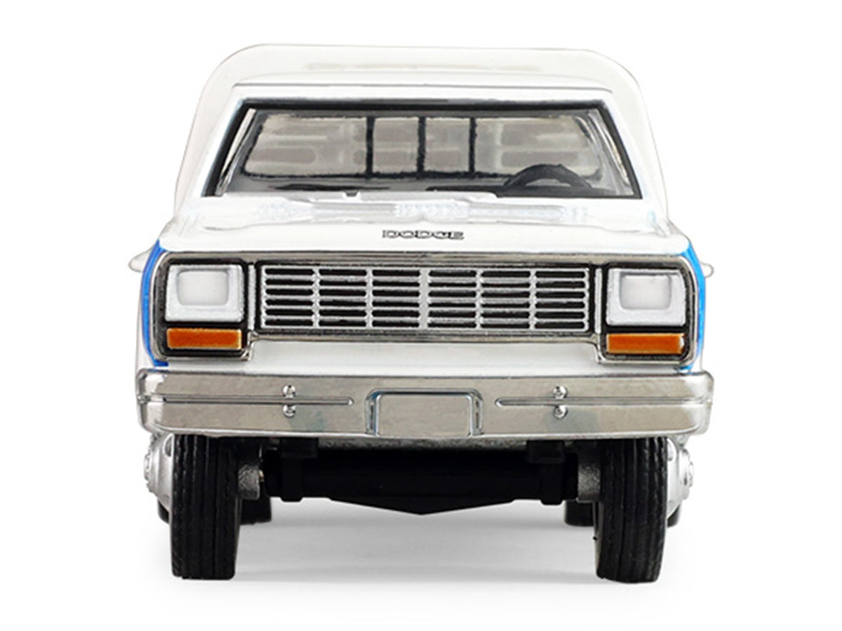 1981 Dodge Ram W350 Power Ram Dually Flatbed Truck "Goodyear" White with Blue Sides "Dually Drivers" Series 17 1/64 Diecast Model Car by Greenlight - image 4