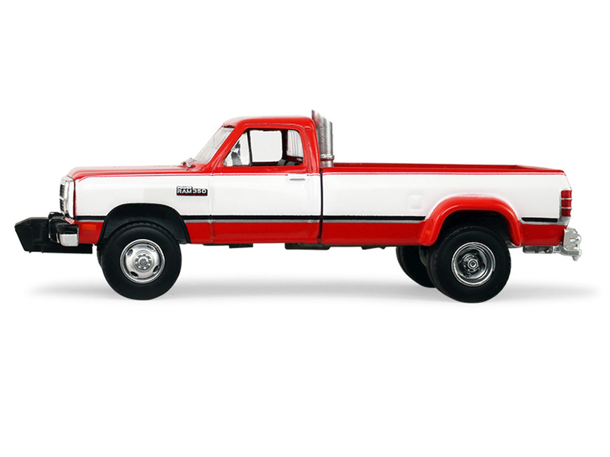 1993 Dodge Ram D350 Dually Red and White with Exhaust with Bumper Weights "Dually Drivers" Series 17 1/64 Diecast Model Car by Greenlight - image 2
