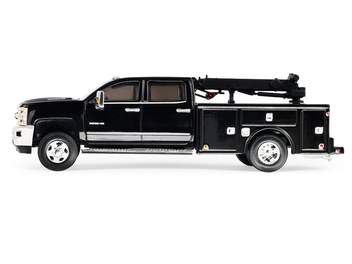 2016 Chevrolet Silverado 3500 Dually Crane Truck Black "Dually Drivers" Series 17 1/64 Diecast Model Car by Greenlight - image 2