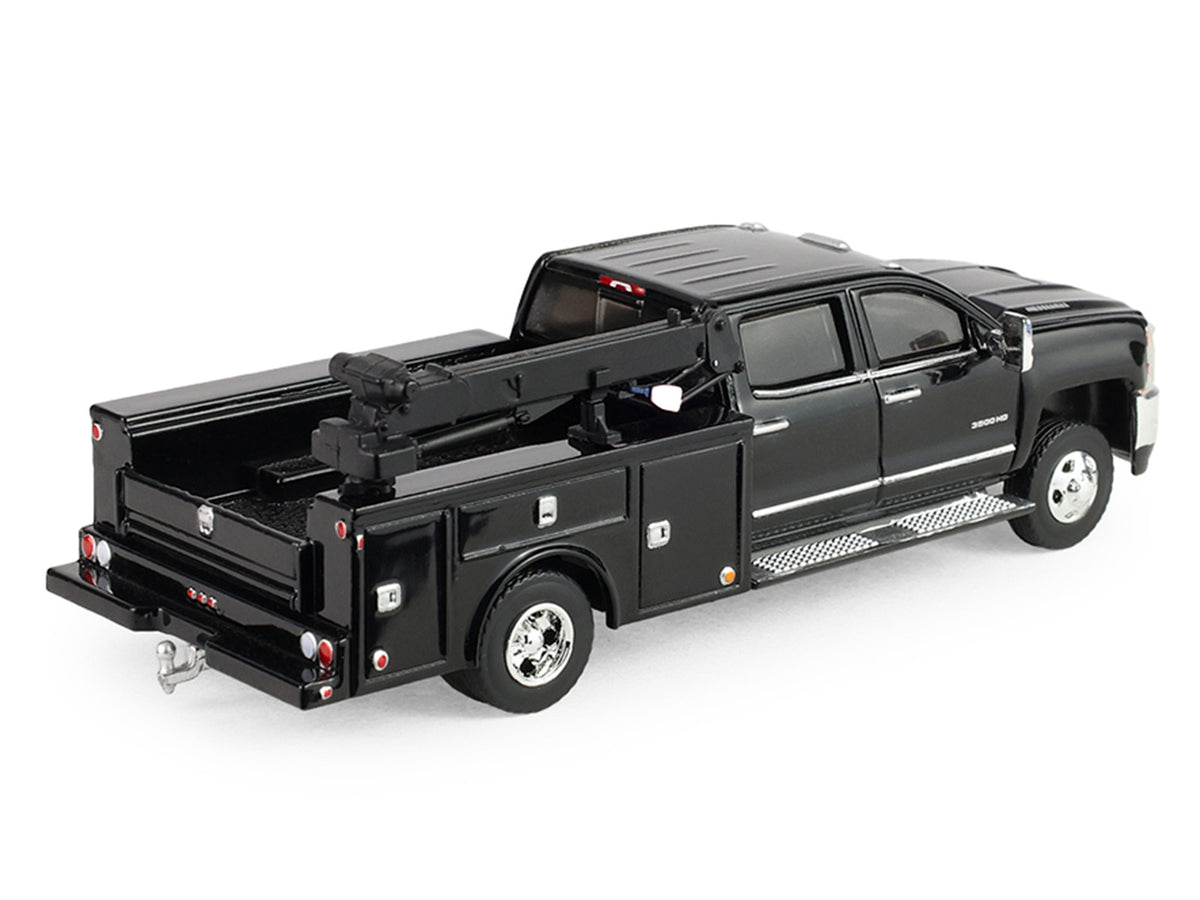 2016 Chevrolet Silverado 3500 Dually Crane Truck Black "Dually Drivers" Series 17 1/64 Diecast Model Car by Greenlight - image 3