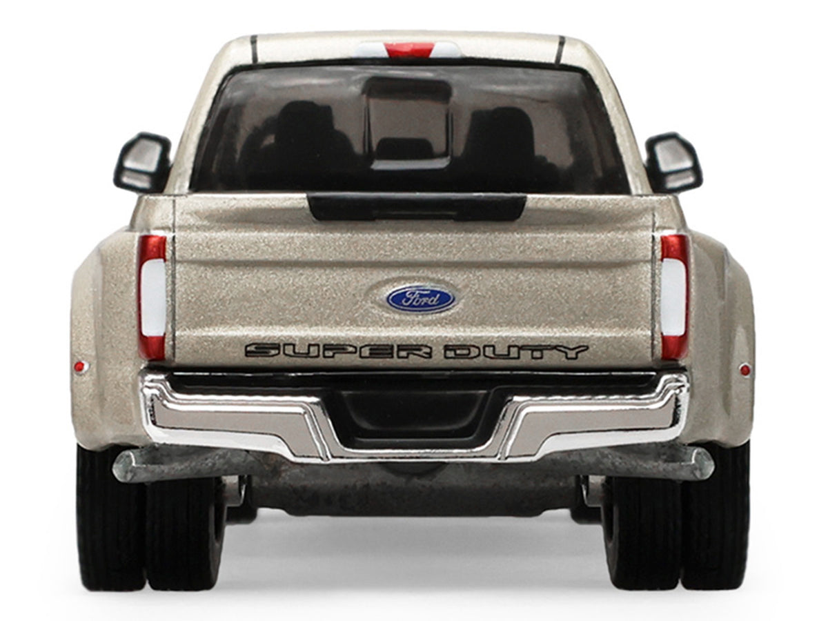 2018 Ford F-350 Dually Pickup Truck White Gold Metallic "Dually Drivers" Series 17 1/64 Diecast Model Car by Greenlight