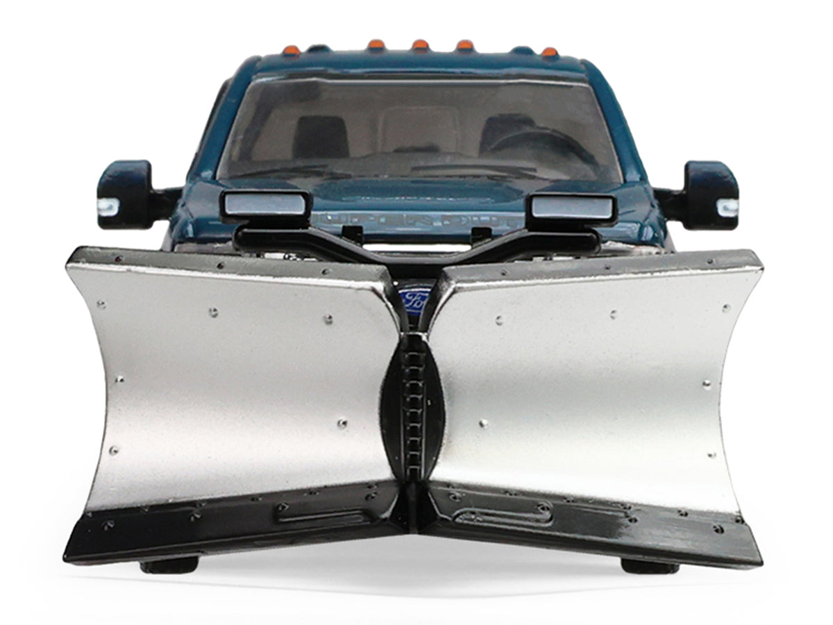 2022 Ford F-450 Dually Pickup Truck with Snow Plow Antimatter Blue Metallic "Dually Drivers" Series 17 1/64 Diecast Model Car by Greenlight