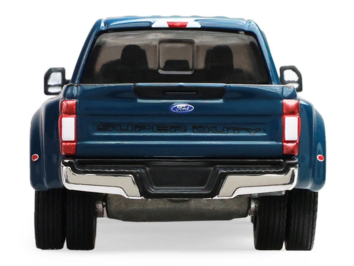2022 Ford F-450 Dually Pickup Truck with Snow Plow Antimatter Blue Metallic "Dually Drivers" Series 17 1/64 Diecast Model Car by Greenlight