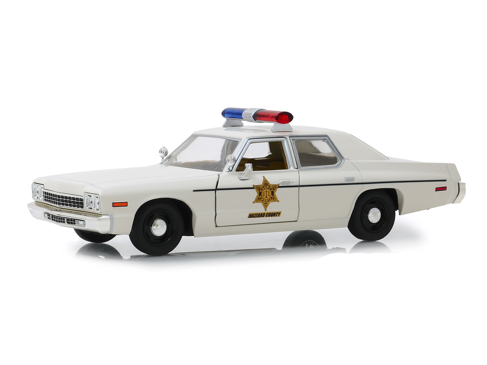 1975 Dodge Monaco Cream "Hazzard County Sheriff" 1/24 Diecast Model Car by Greenlight - image 2