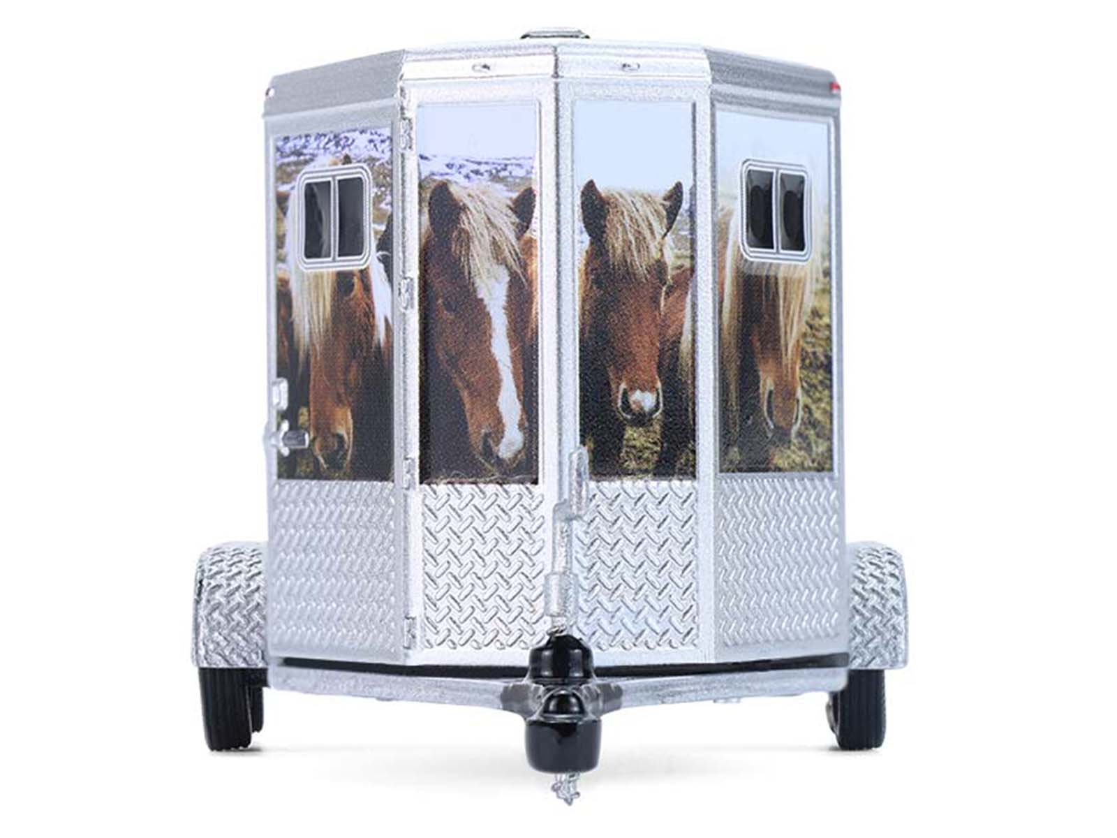 Horse Trailer Silver with Custom Horse Wrap "Down on the Farm" Series 11 1/64 Diecast Model by Greenlight - image 5