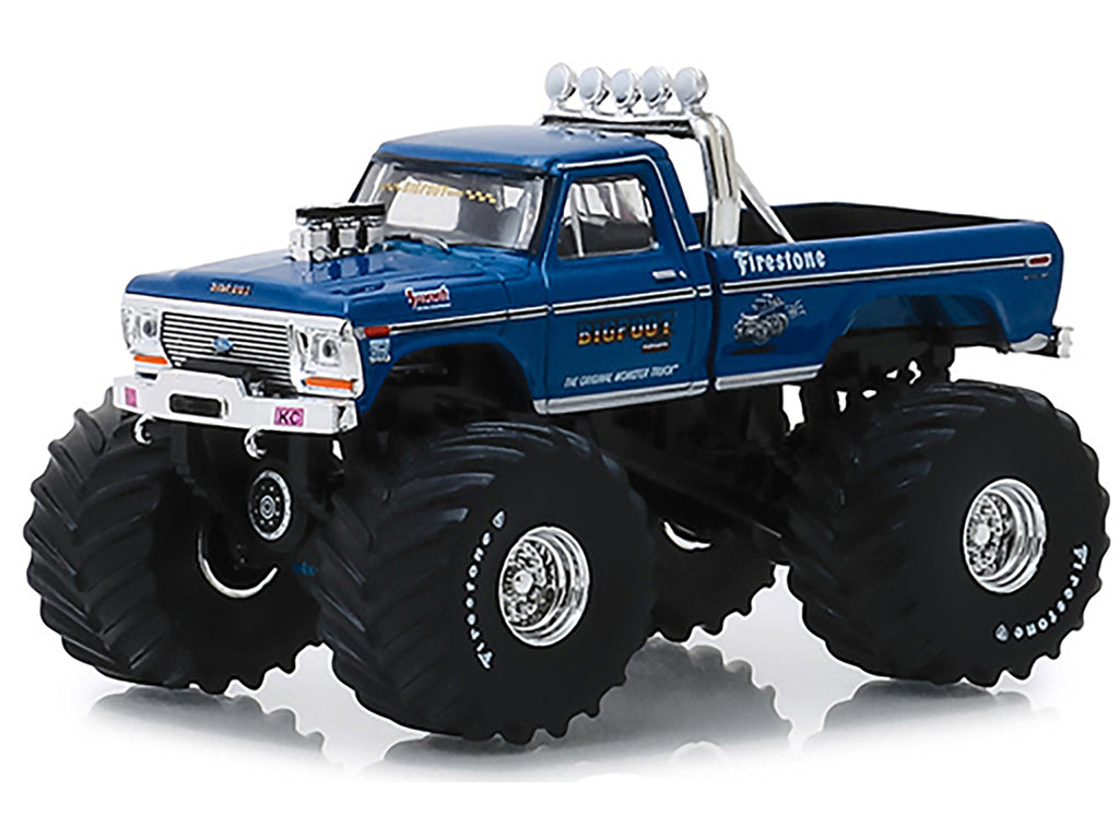 1974 Ford F-250 Monster Truck "Bigfoot #1" with 66-Inch Tires Blue (Clean Version) "Kings of Crunch" Series 4 1/64 Diecast Model Car by Greenlight - image 2