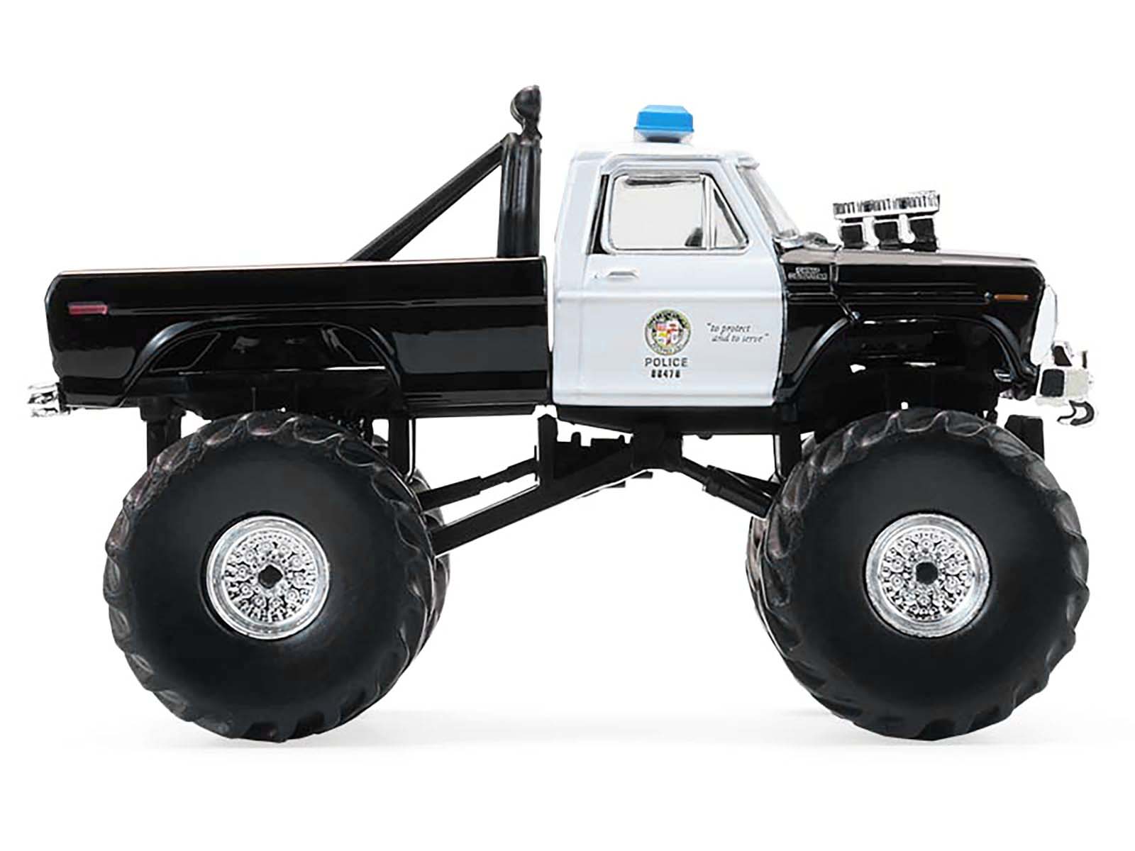 1978 Ford F-250 Monster Truck "LAPD (Los Angeles Police Department)" Black and White "Kings of Crunch - Hot Pursuit" Special Edition 1/64 Diecast Model Car by Greenlight - image 2