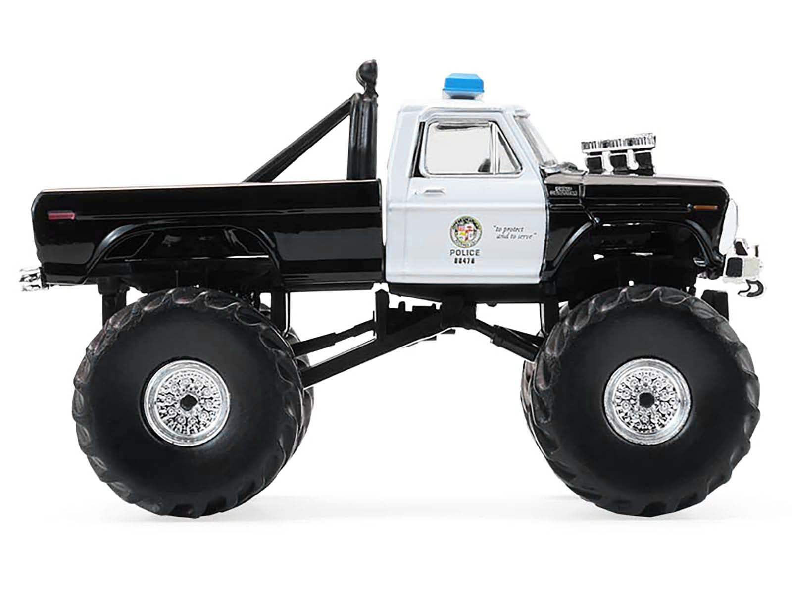1978 Ford F-250 Monster Truck "LAPD (Los Angeles Police Department)" Black and White "Kings of Crunch - Hot Pursuit" Special Edition 1/64 Diecast Model Car by Greenlight - image 2