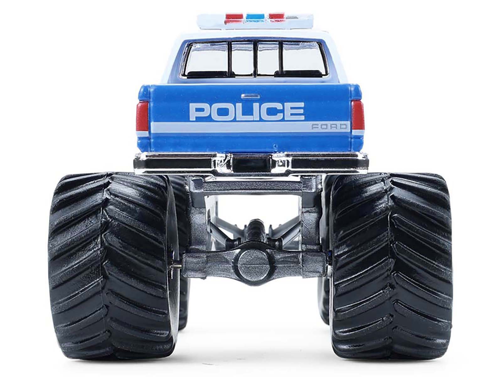 1990 Ford F-350 Monster Truck "NYPD (New York Police Department)" Blue with White Top "Kings of Crunch - Hot Pursuit" Special Edition 1/64 Diecast Model Car by Greenlight - image 4