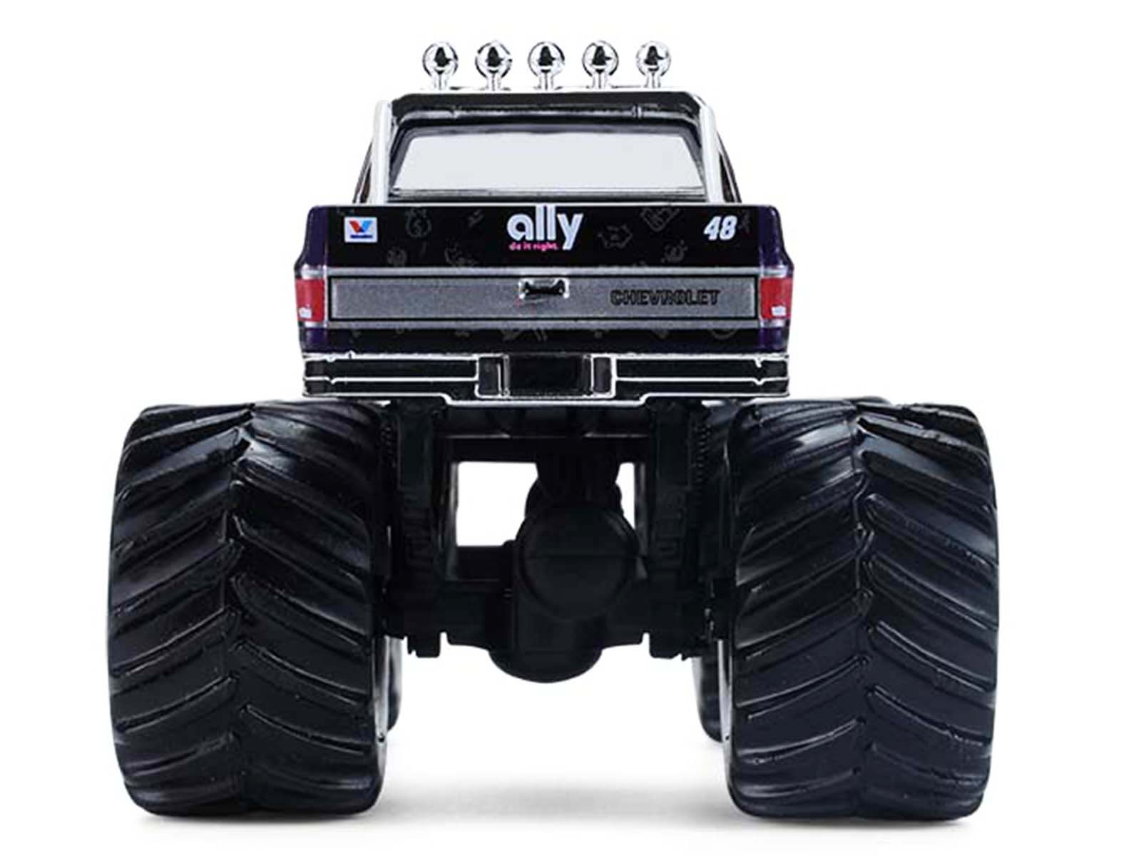 1984 Chevrolet Silverado Monster Truck #48 "Ally" Black and Purple with Graphics "Kings of Crunch - Hendrick Motorsports Tribute" Special Edition 1/64 Diecast Model Car by Greenlight - image 5