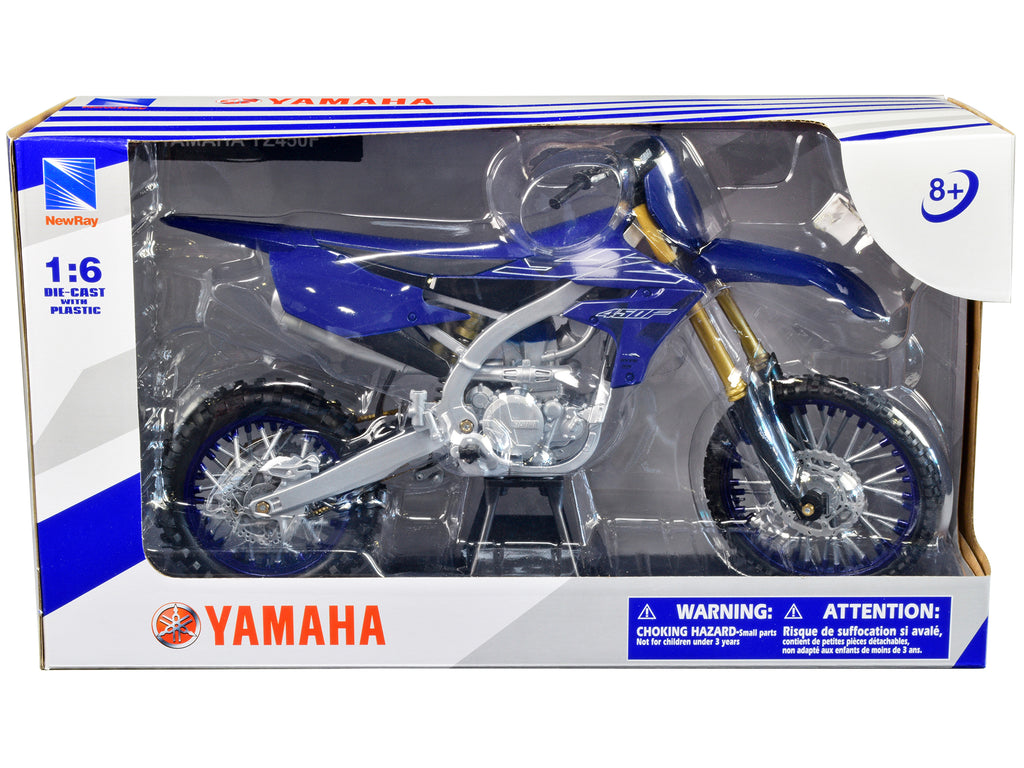 Yamaha YZ450F Dirt Bike Motorcycle Blue and Black 1/6 Diecast Model by New Ray - image 3