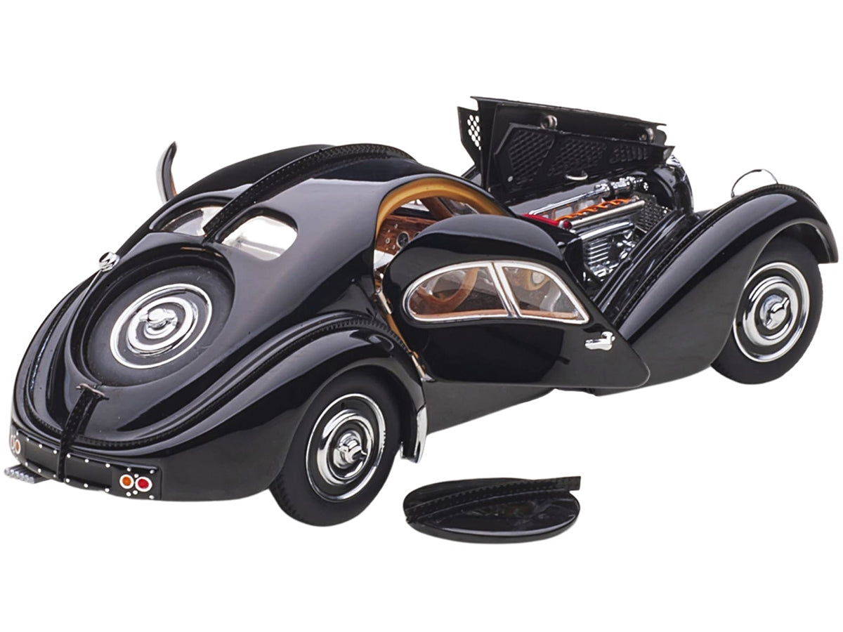 1938 Bugatti Type 57SC Atlantic with Disc Wheels Black 1/43 Diecast Model Car by Autoart - image 2