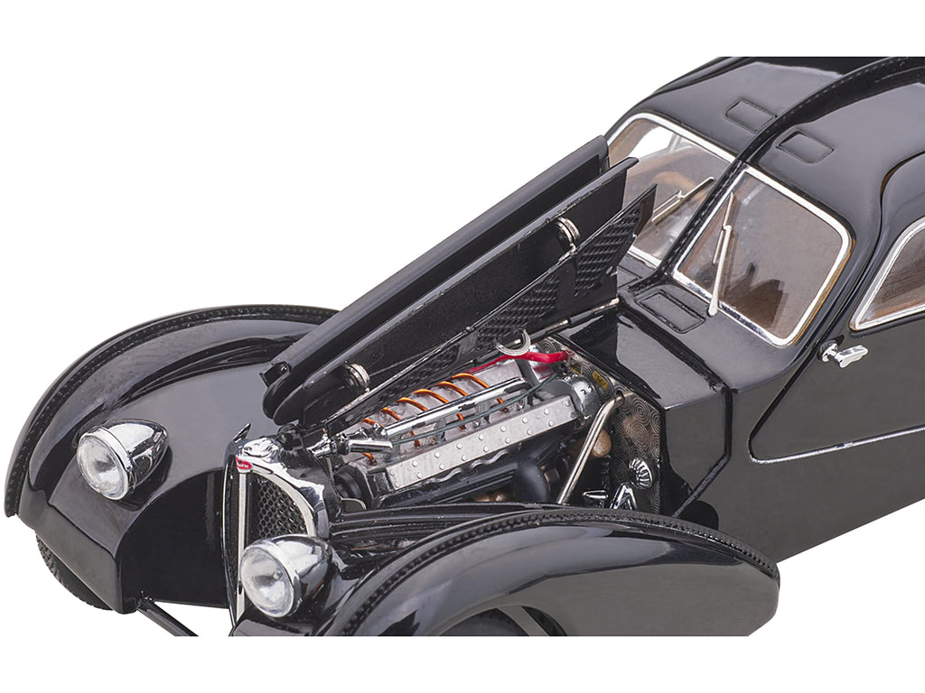 1938 Bugatti Type 57SC Atlantic with Disc Wheels Black 1/43 Diecast Model Car by Autoart - image 3