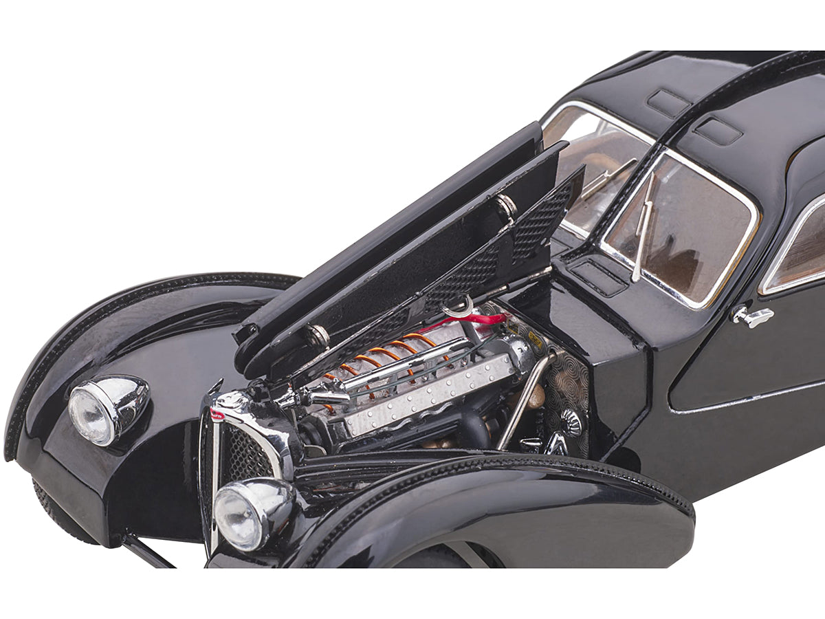 1938 Bugatti Type 57SC Atlantic with Disc Wheels Black 1/43 Diecast Model Car by Autoart - image 3