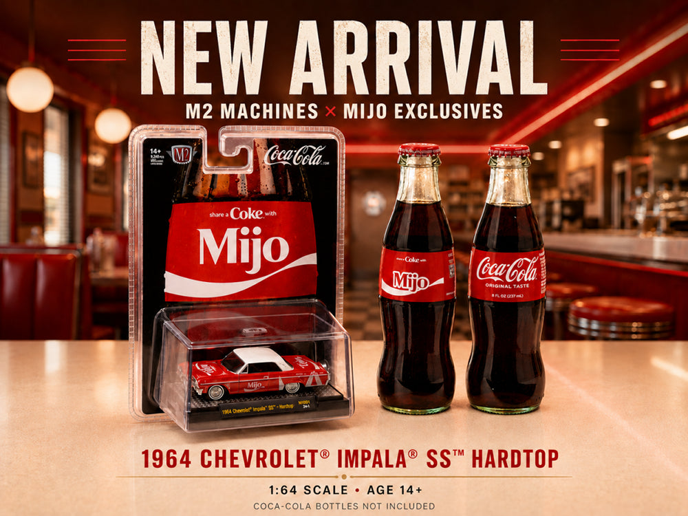 1964 Chevrolet Impala SS Lowrider "Coca Cola" Red with White Top and Graphics Limited Edition to 9340 pieces Worldwide 1/64 Diecast Model Car by M2 Machines