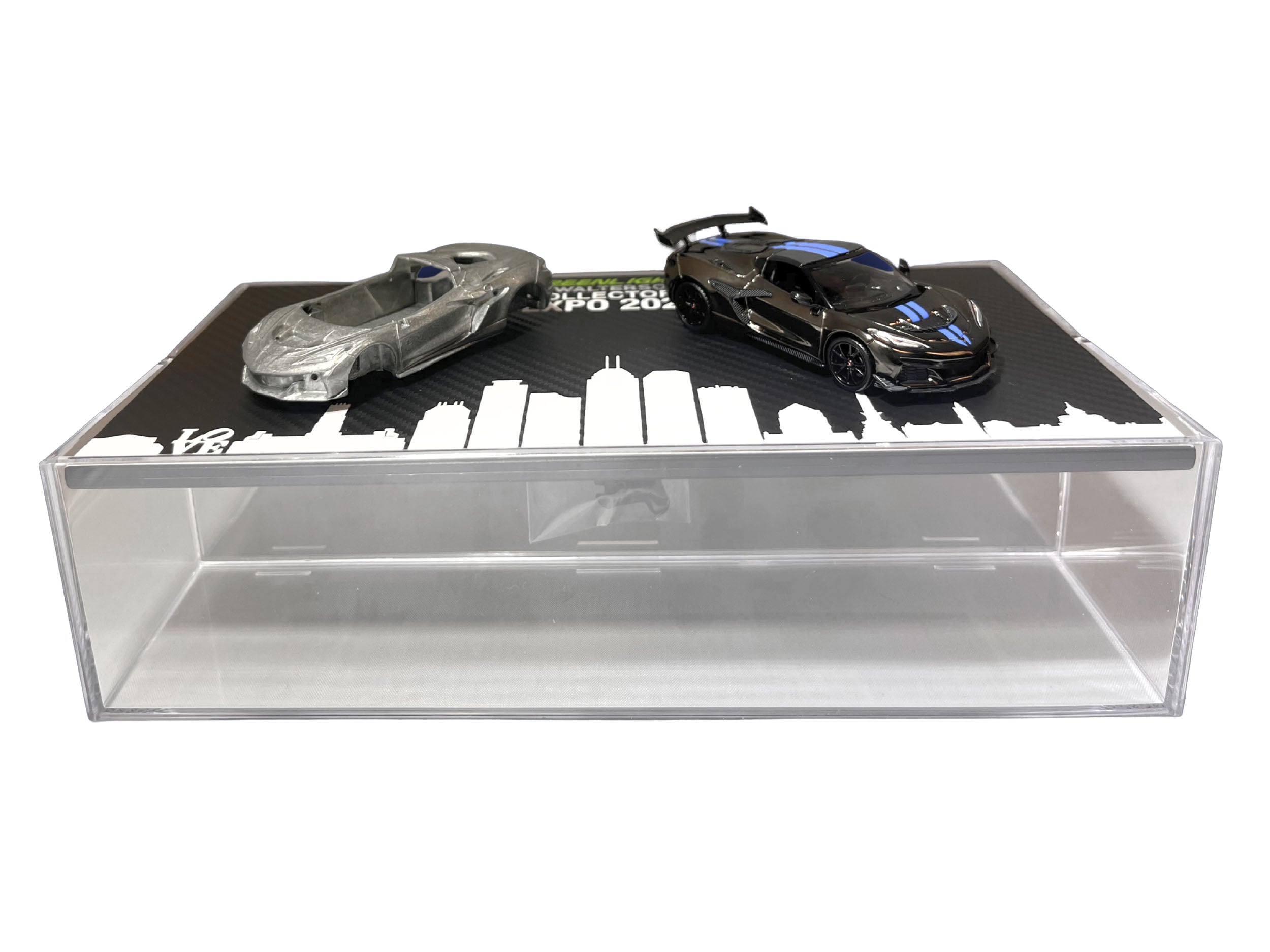 2025 Chevrolet Corvette C8 ZR1 Black with Blue Stripes with Raw Casting Dual Pack "2025 Greenlight Waltersons Collector's Expo Exclusive" 1/64 Diecast Model Car by Greenlight - image 3