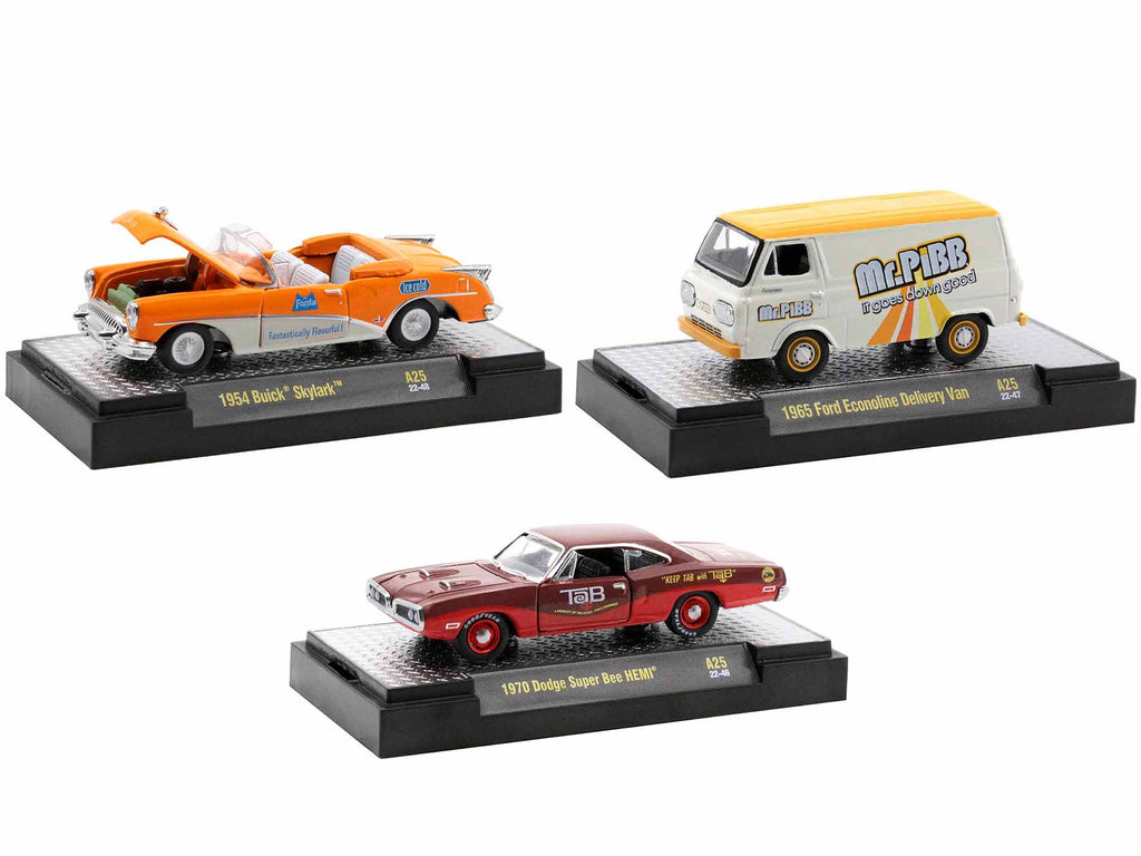 "Sodas" Set of 3 pieces Release 25 Limited Edition to 6250 pieces Worldwide 1/64 Diecast Model Cars by M2 Machines - image 2