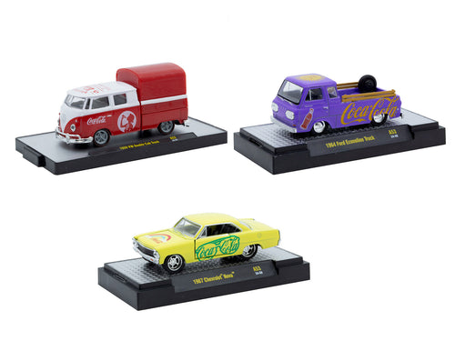 "Coca-Cola" Set of 3 pieces Release 53 Limited Edition to 10000 pieces Worldwide 1/64 Diecast Model Cars by M2 Machines - image 2