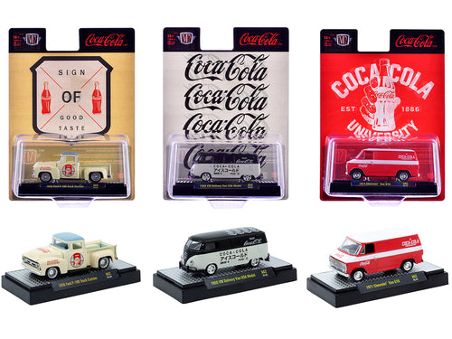 "Coca-Cola" Set of 3 pieces Release 62 Limited Edition to 8000 pieces Worldwide 1/64 Diecast Model Cars by M2 Machines