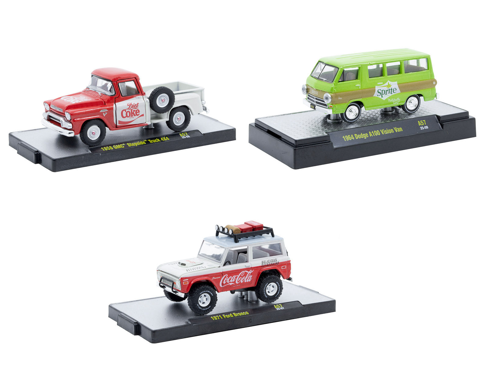 "Sodas" Set of 3 pieces Release 57 Limited Edition to 10000 pieces Worldwide 1/64 Diecast Model Cars by M2 Machines - image 2