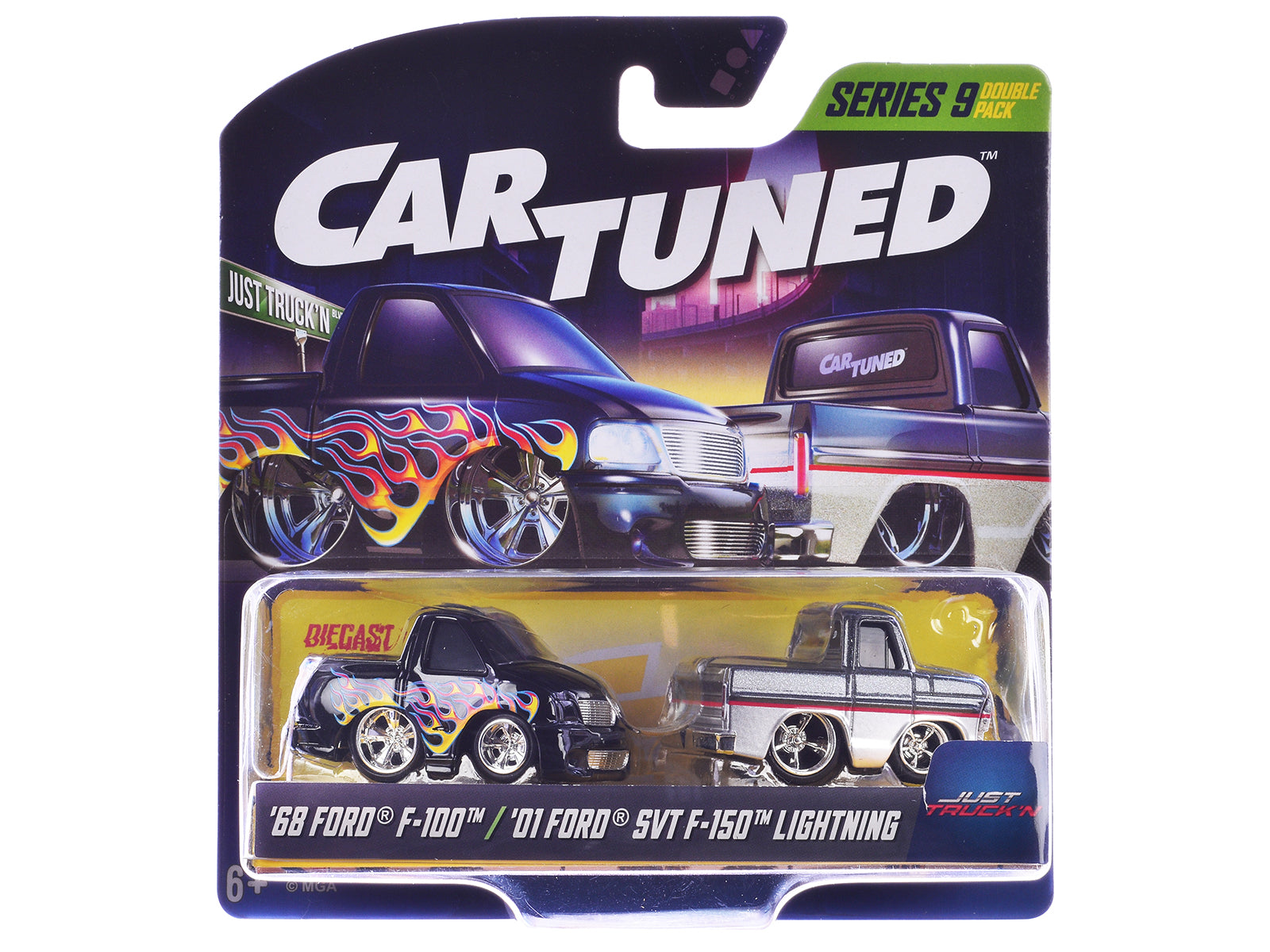 "Just Truck'n" Double Pack Series 9 Set of 4 Cars Diecast Model Cars by CarTuned
