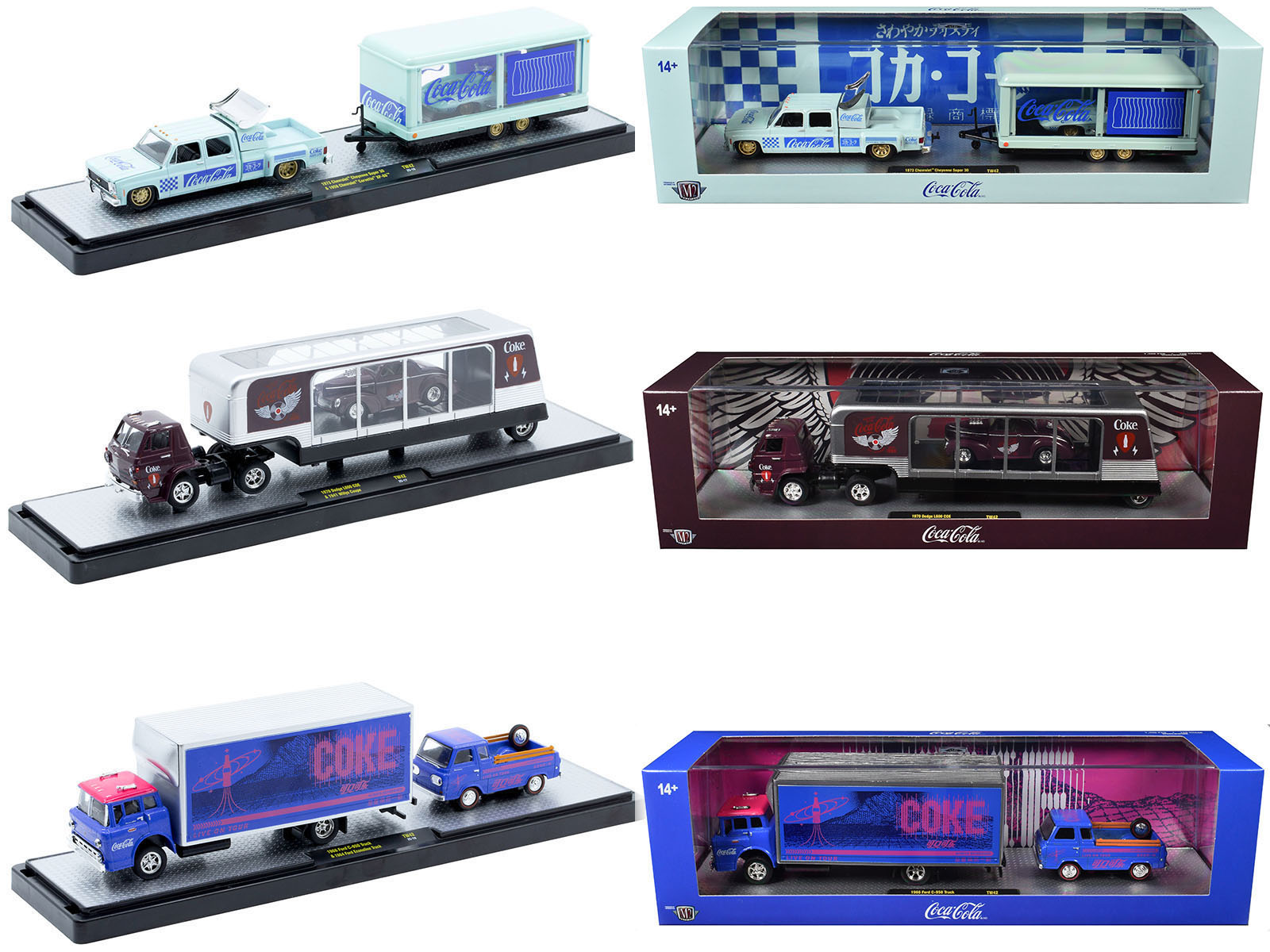 Auto Haulers "Coca-Cola" Set of 3 pieces Release 42 Limited Edition to 8200 pieces Worldwide 1/64 Diecast Models by M2 Machines