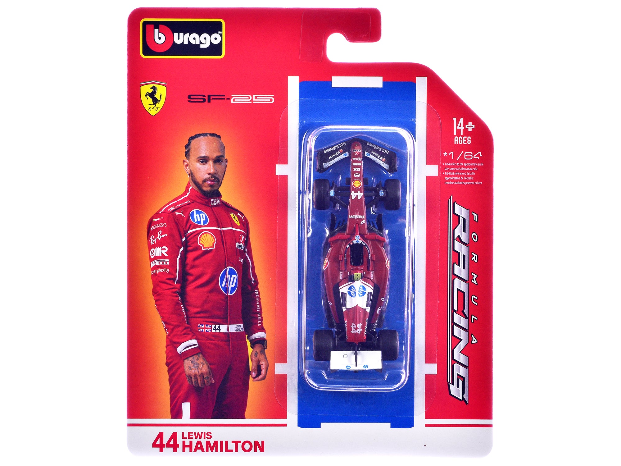 Ferrari SF-25 #44 Lewis Hamilton Formula One F1 World Championship (2025) "Formula Racing" Series 1/64 Diecast Model Car by Bburago