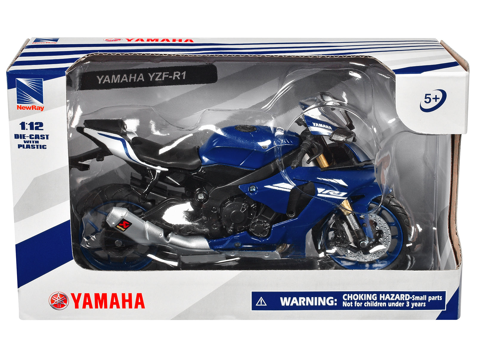 Yamaha YZF-R1 Motorcycle Blue 1/12 Diecast Model by New Ray - image 3