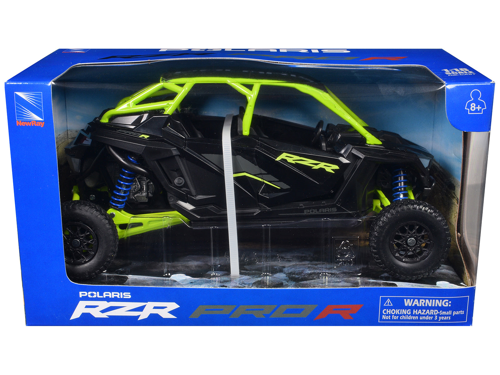Polaris RZR Pro R UTV Black and Lime Green 1/18 Diecast Model by New Ray - image 3