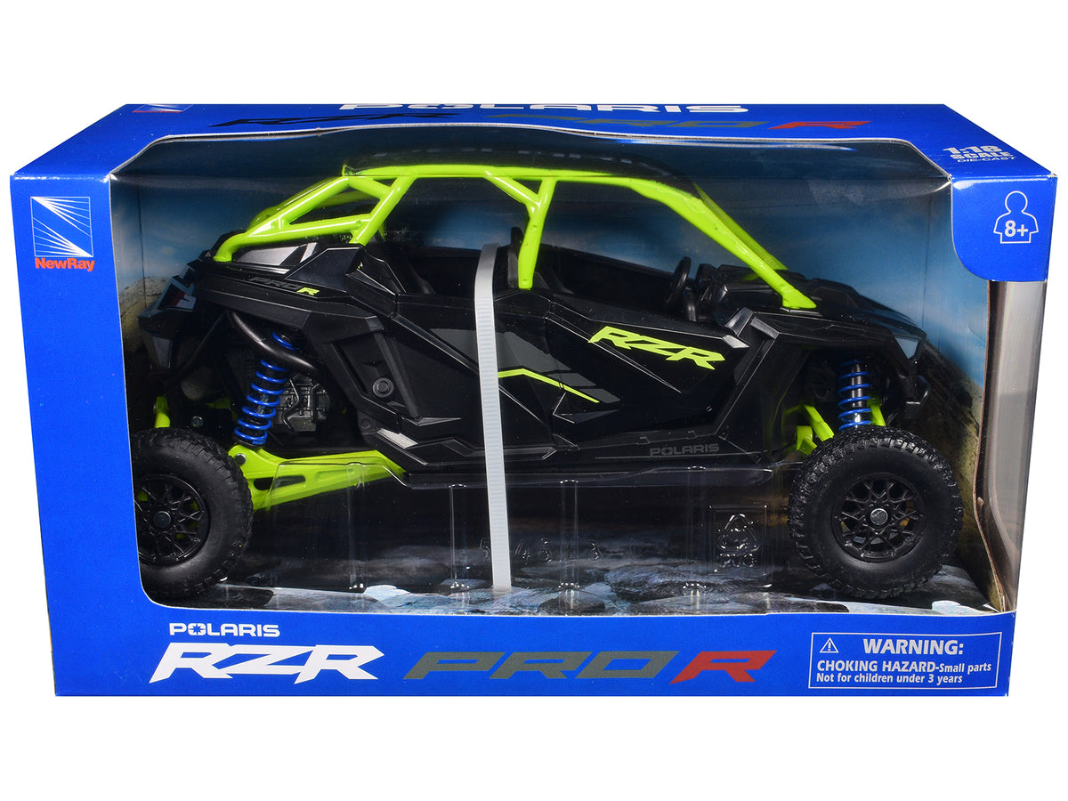 Polaris RZR Pro R UTV Black and Lime Green 1/18 Diecast Model by New Ray - image 3