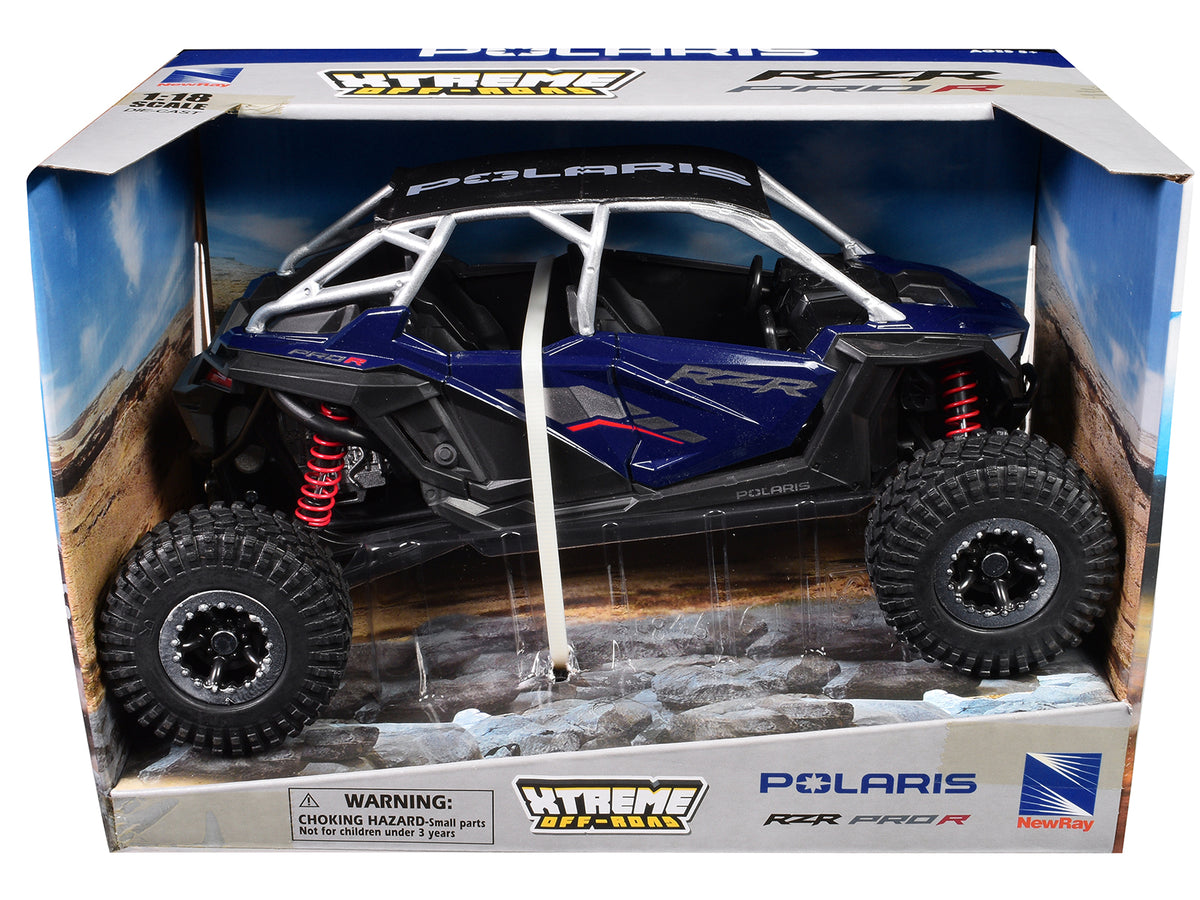 Polaris RZR Pro R UTV Blue with Black Top "Xtreme Off-Road" Series 1/18 Diecast Model by New Ray - image 3