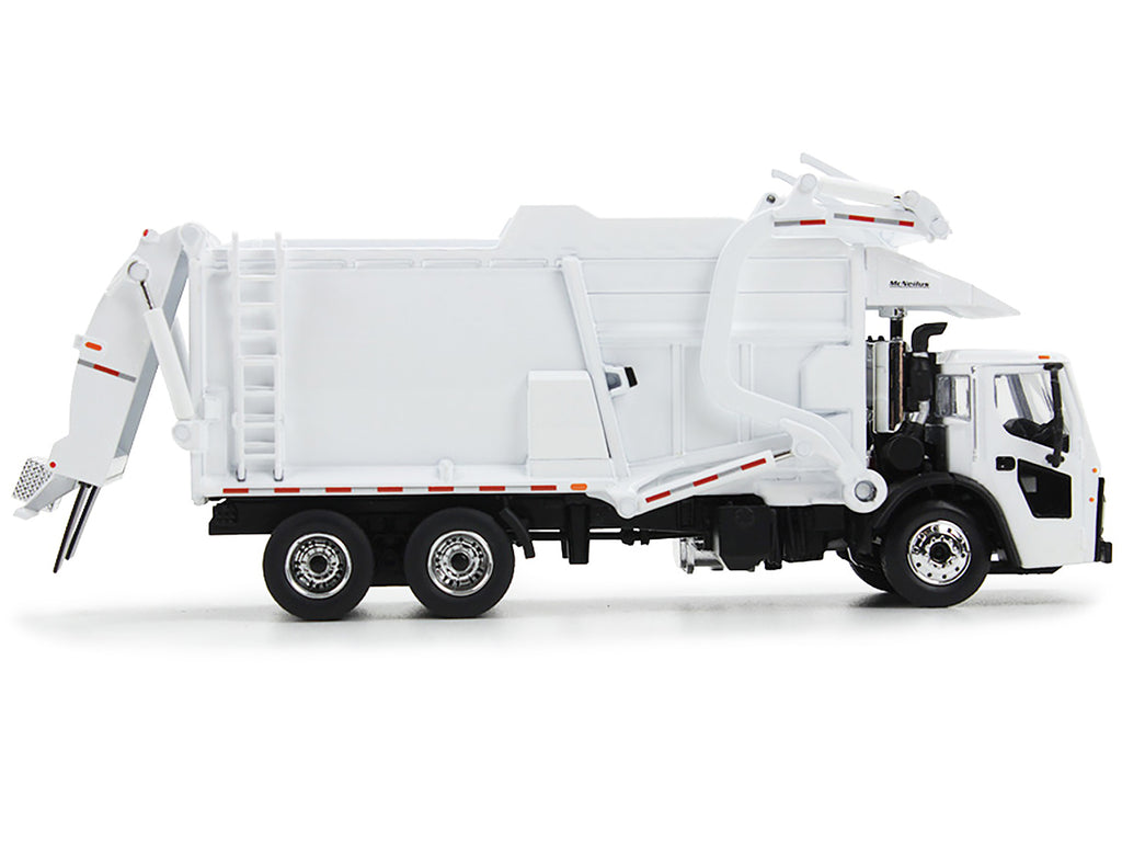 Mack LR Refuse Garbage Truck with McNeilus Meridian Front Loader White with Trash Bin 1/64 Diecast Model by DCP/First Gear - image 3