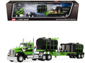 Kenworth W900 Day Cab with Demco 42' Liquid Fertilizer Tender Trailer Green and Black 1/64 Diecast Model by DCP/First Gear