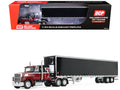 Ford LTL 9000 with 48" Flat Top Sleeper and 53' Utility Trailer with Reefer Volcano Red and Black 1/64