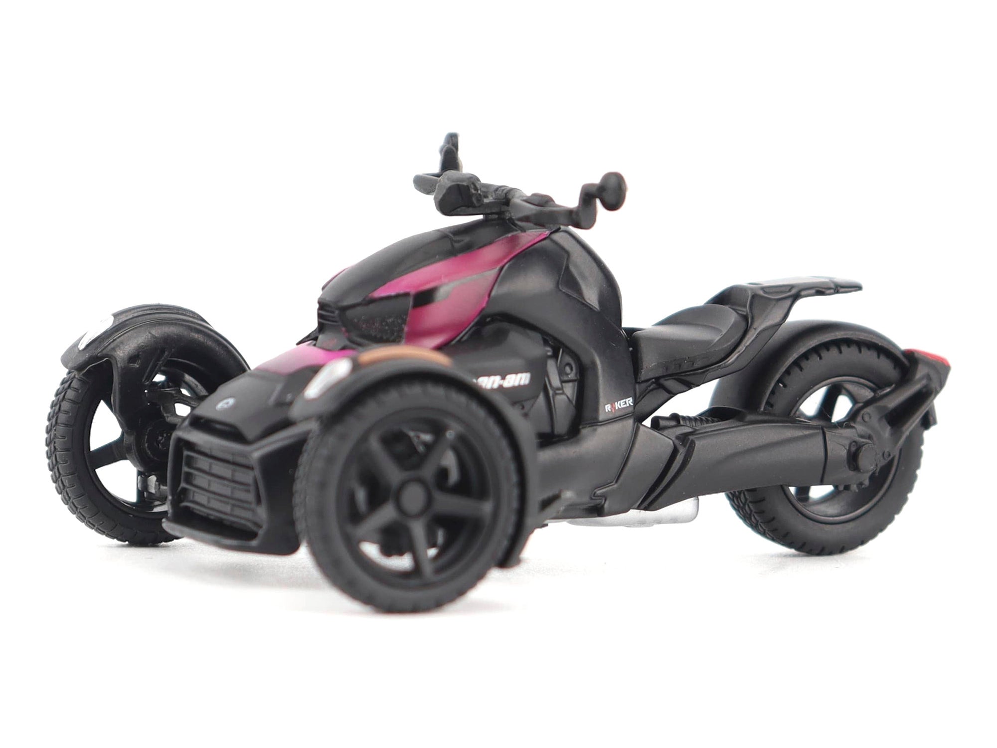 Can-Am Ryker 3-Wheel Motorcycle Pink Punk and Black with Driver Figure 1/32 Diecast Model by BRP Models - image 2