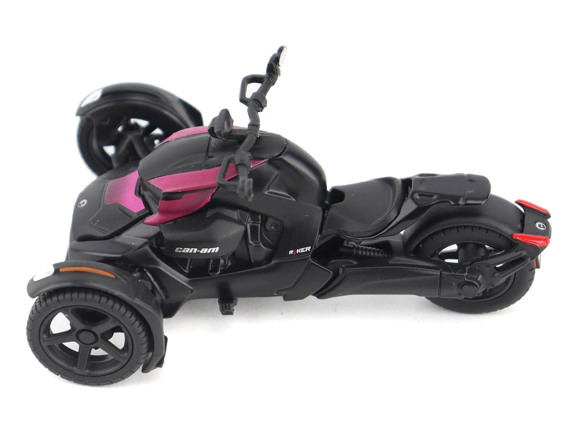Can-Am Ryker 3-Wheel Motorcycle Pink Punk and Black with Driver Figure 1/32 Diecast Model by BRP Models - image 3