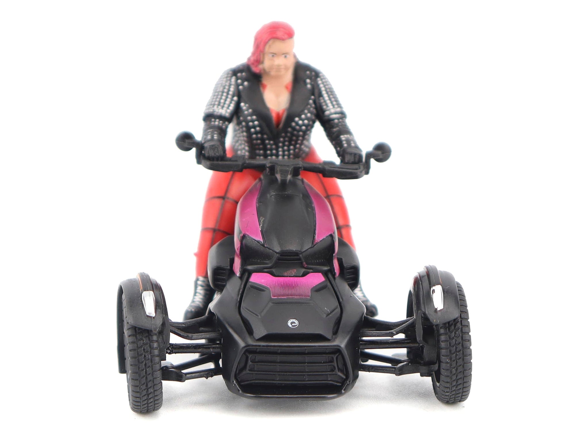 Can-Am Ryker 3-Wheel Motorcycle Pink Punk and Black with Driver Figure 1/32 Diecast Model by BRP Models - image 4