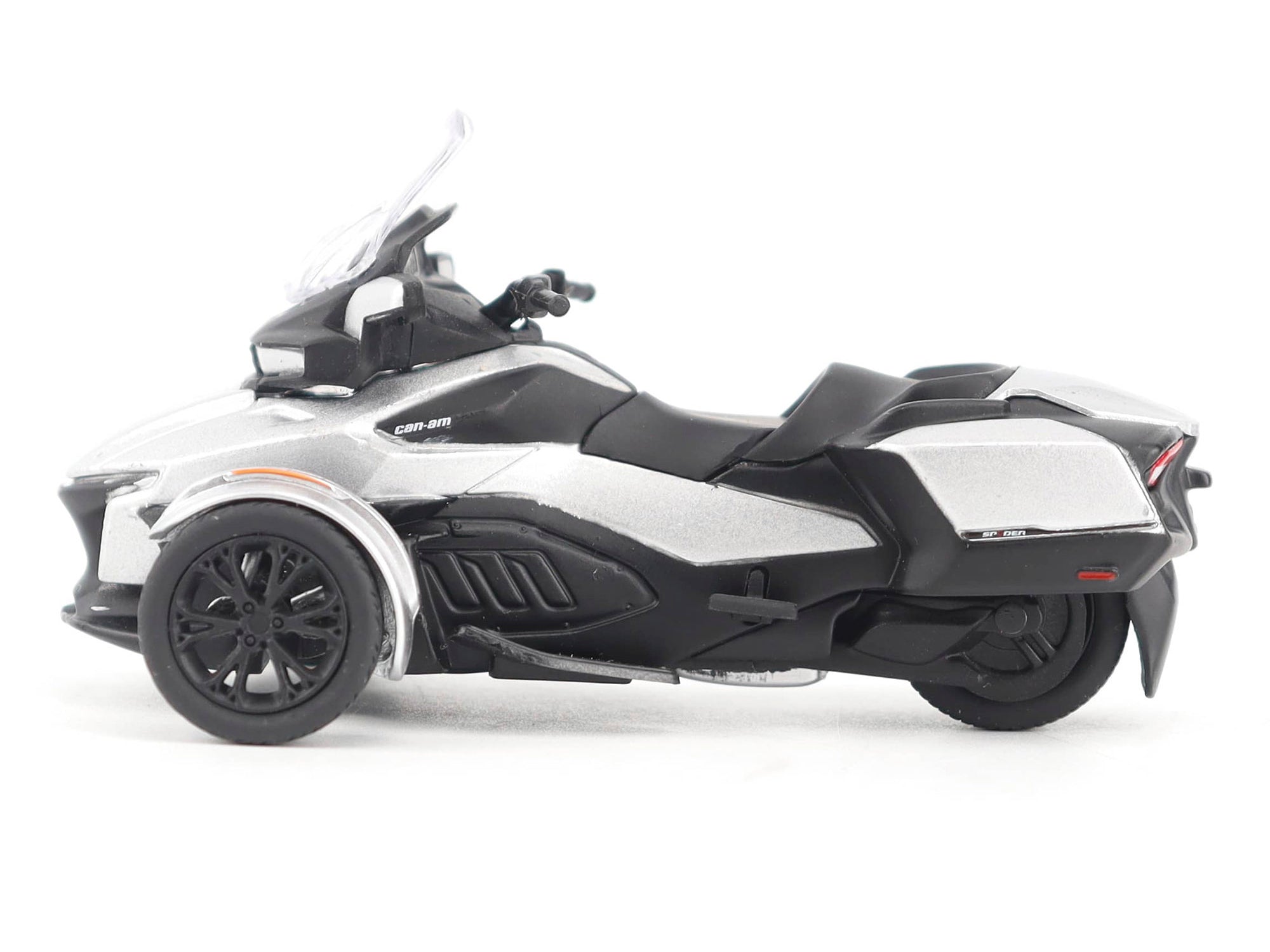 Can-Am Spyder RT 3-Wheel Motorcycle Hyper Silver Metallic with Driver Figure 1/32 Diecast Model by BRP Models - image 2
