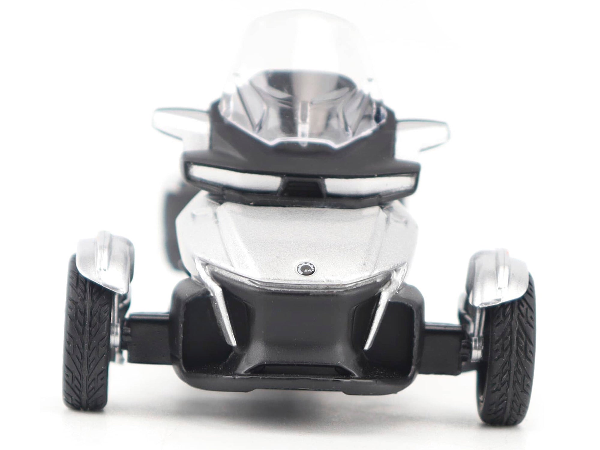 Can-Am Spyder RT 3-Wheel Motorcycle Hyper Silver Metallic with Driver Figure 1/32 Diecast Model by BRP Models - image 3