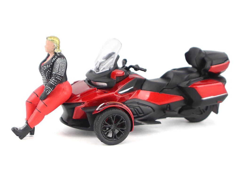 Can-Am Spyder RT Limited 3-Wheel Motorcycle Deep Marsala Red Metallic with Driver Figure 1/32 Diecast Model by BRP Models - image 2