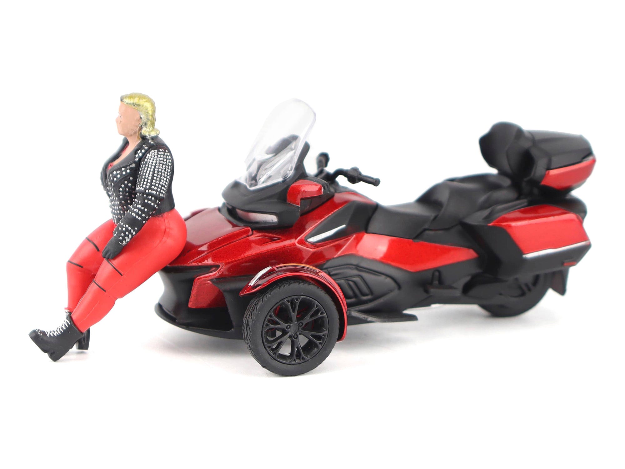 Can-Am Spyder RT Limited 3-Wheel Motorcycle Deep Marsala Red Metallic with Driver Figure 1/32 Diecast Model by BRP Models - image 2