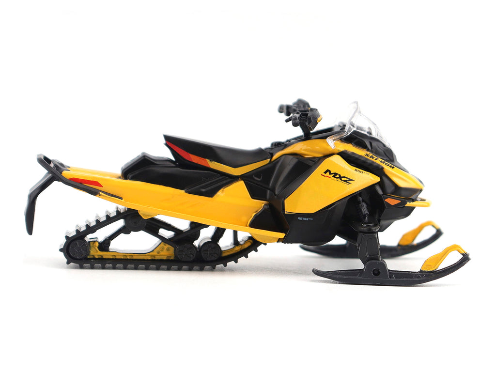 Ski-Doo MXZ Blizzard (Trail Segment) Neo Yellow and Ski-Doo MXZ 120cc (Kid's Model) Neo Yellow Set of 2 Snowmobiles 1/32 Diecast Models by BRP Models - image 4